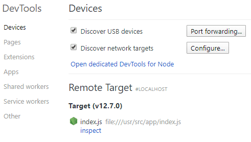 node debugger docker chrome 3